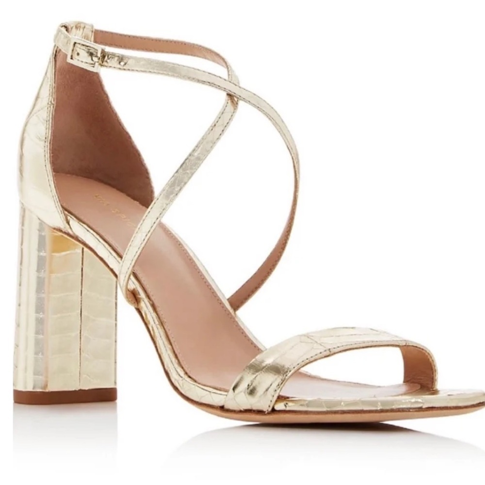 VIA SPIGA Sabinne Womens Metallic Gold Heels NWT